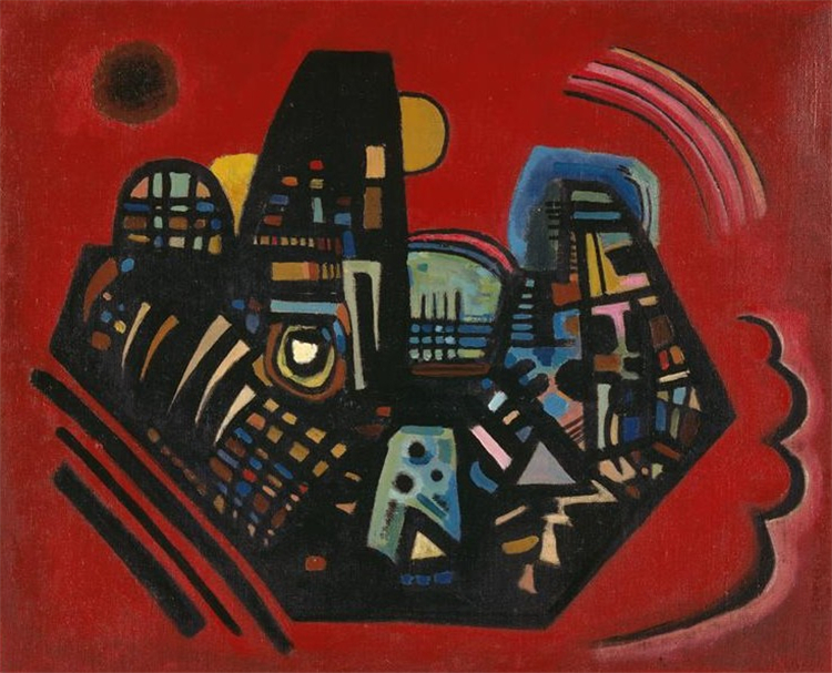 Black-Red 1928 Wassily Kandinsky Abstract Oil Painting
